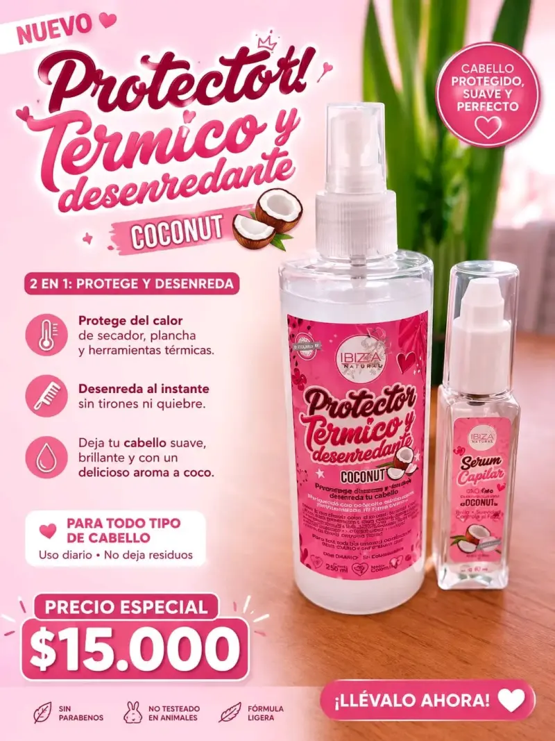 Protector térmico y desenredante coco