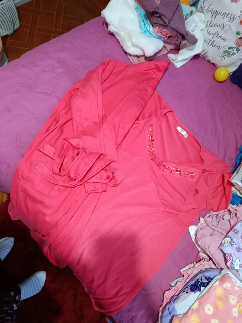 Bata roja de casa pijama maternal