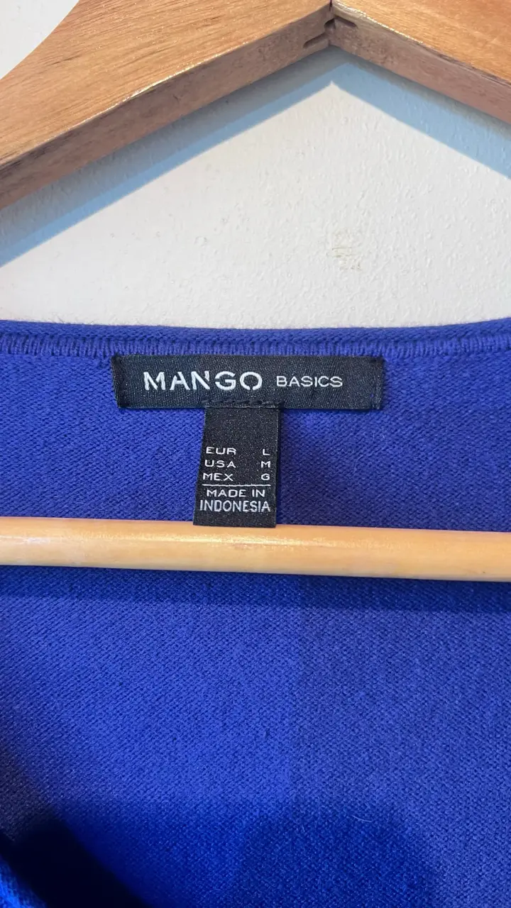 Vestido azul de punto Mango - 2