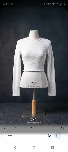 Polera blanca textura Zara
