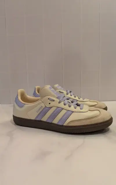 Zapatillas ADIDAS SAMBA deportivas blancas y lilas - miniatura 1