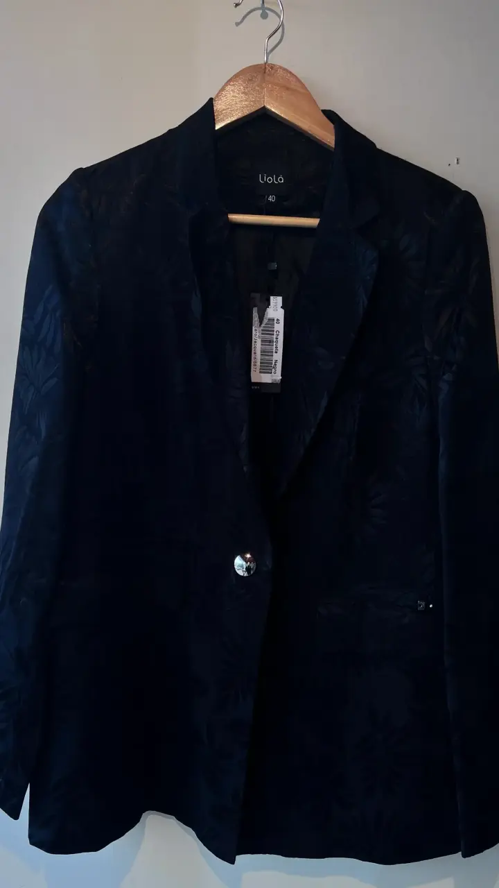 Blazer negro estampado Liola - 1