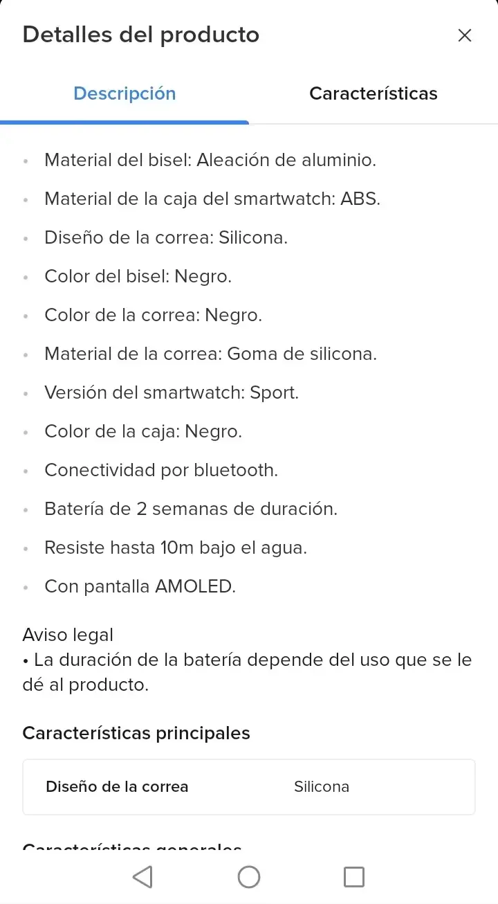 Reloj inteligente negro sin correa - 4