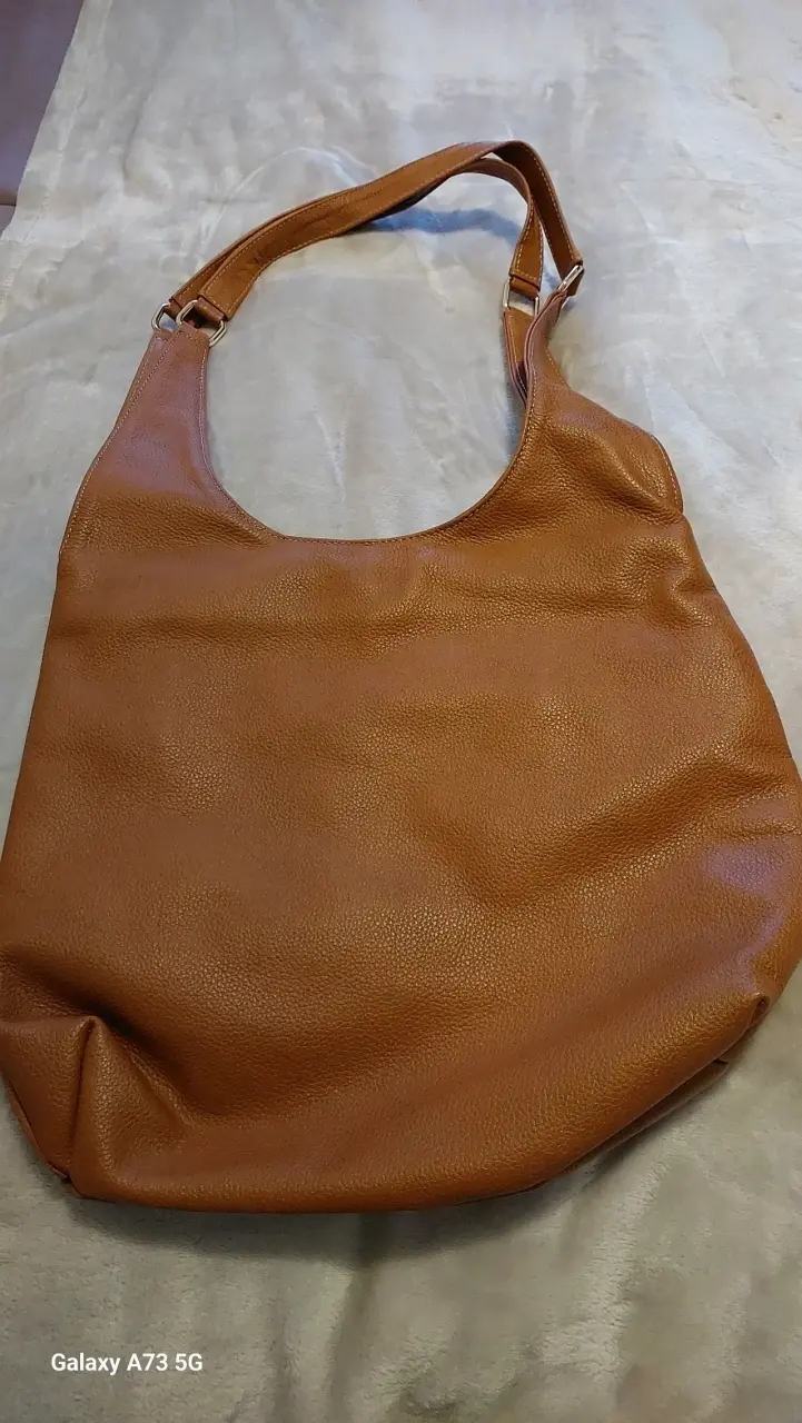 Bolso bandolera café / burdeo cuero 100% México - 5