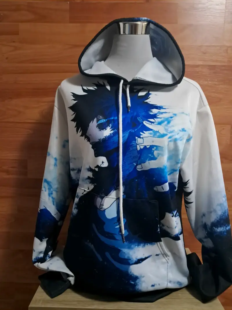 Polerón con capucha anime azul - 1