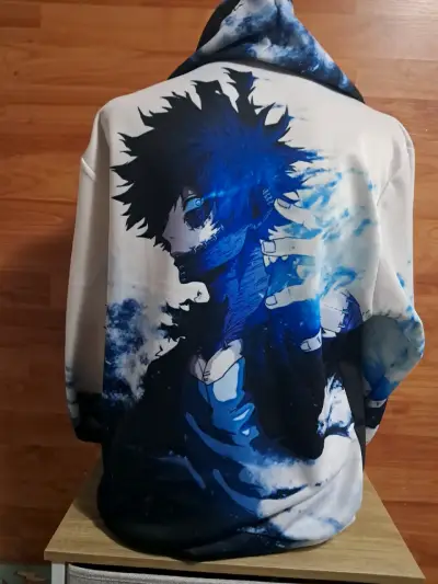 Polerón con capucha anime azul - miniatura 2