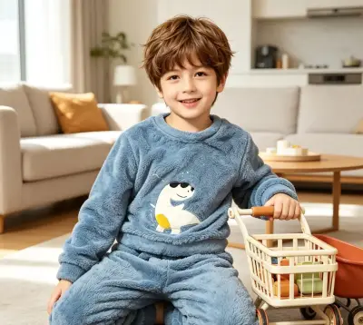 Pijama de niño azul celeste talla 6 - miniatura 1
