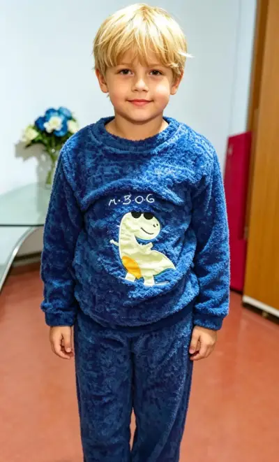 Pijama infantil azul dinosaurio talla 6 - miniatura 2