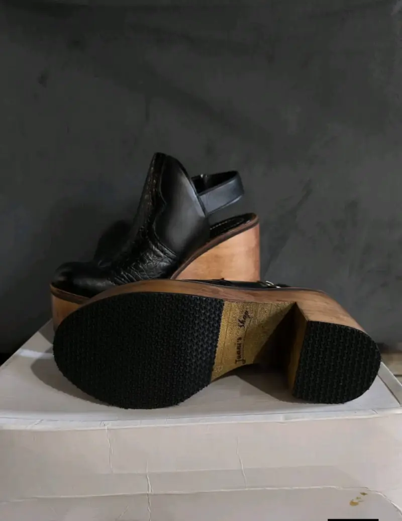Zapatos de plataforma negros de cuero - 2