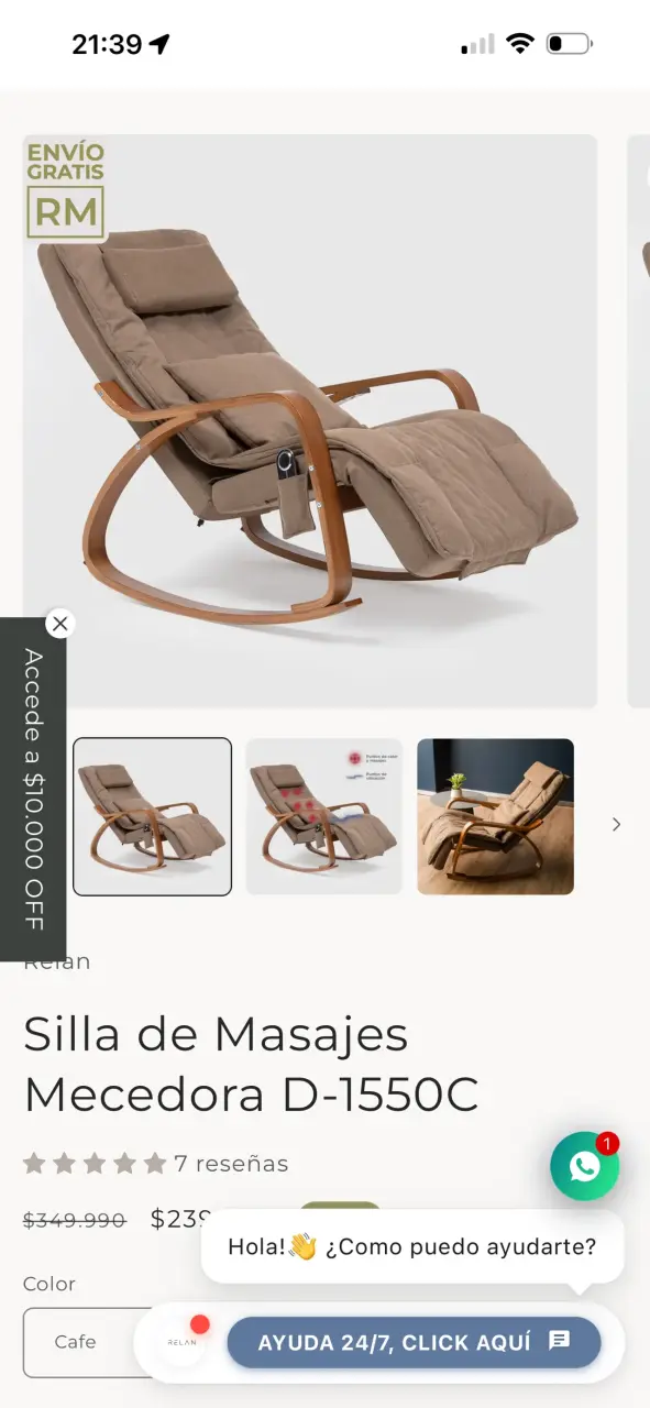 Sillón reclinable beige - 5