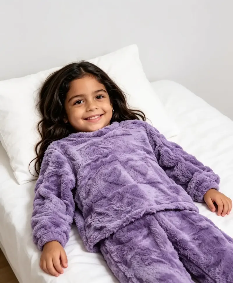 Pijama peludo morado para niña talla 6 - 2