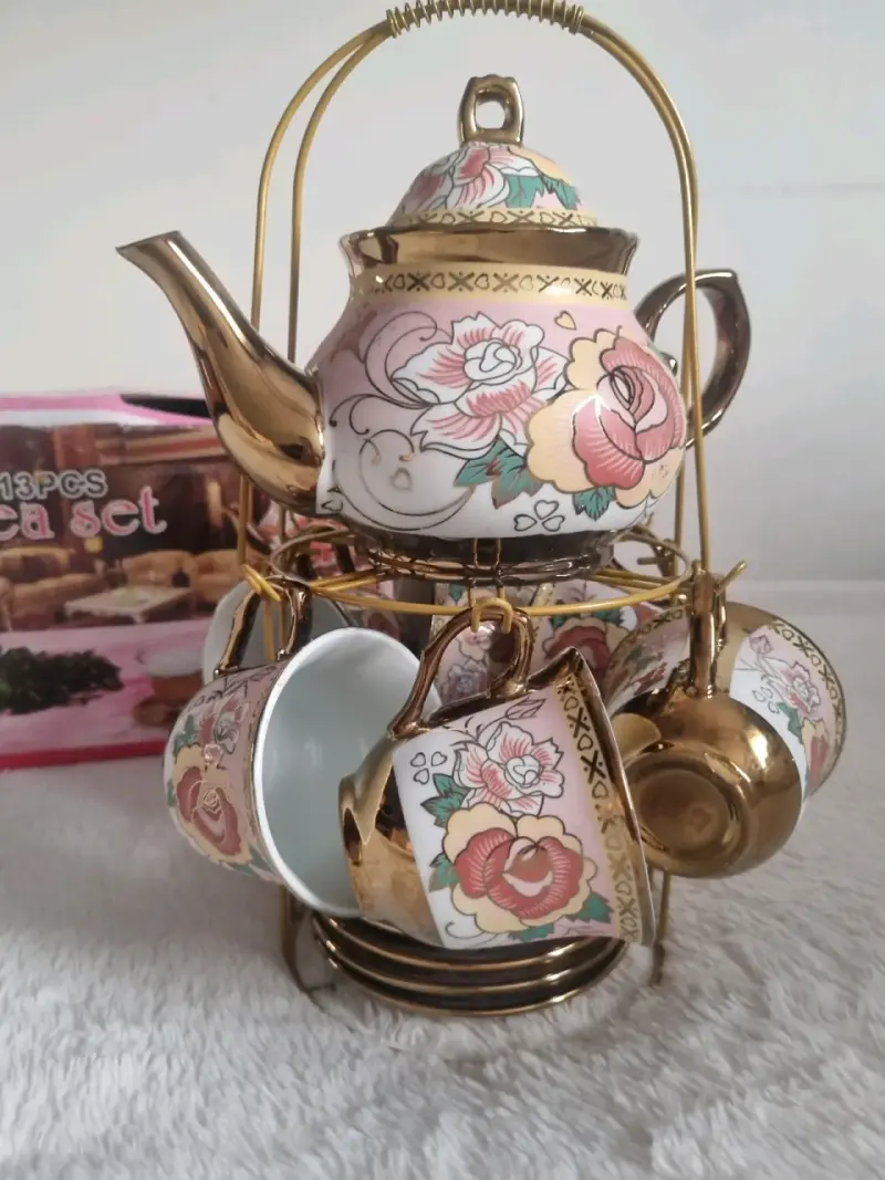 Juego de té floral de 13 piezas - 2