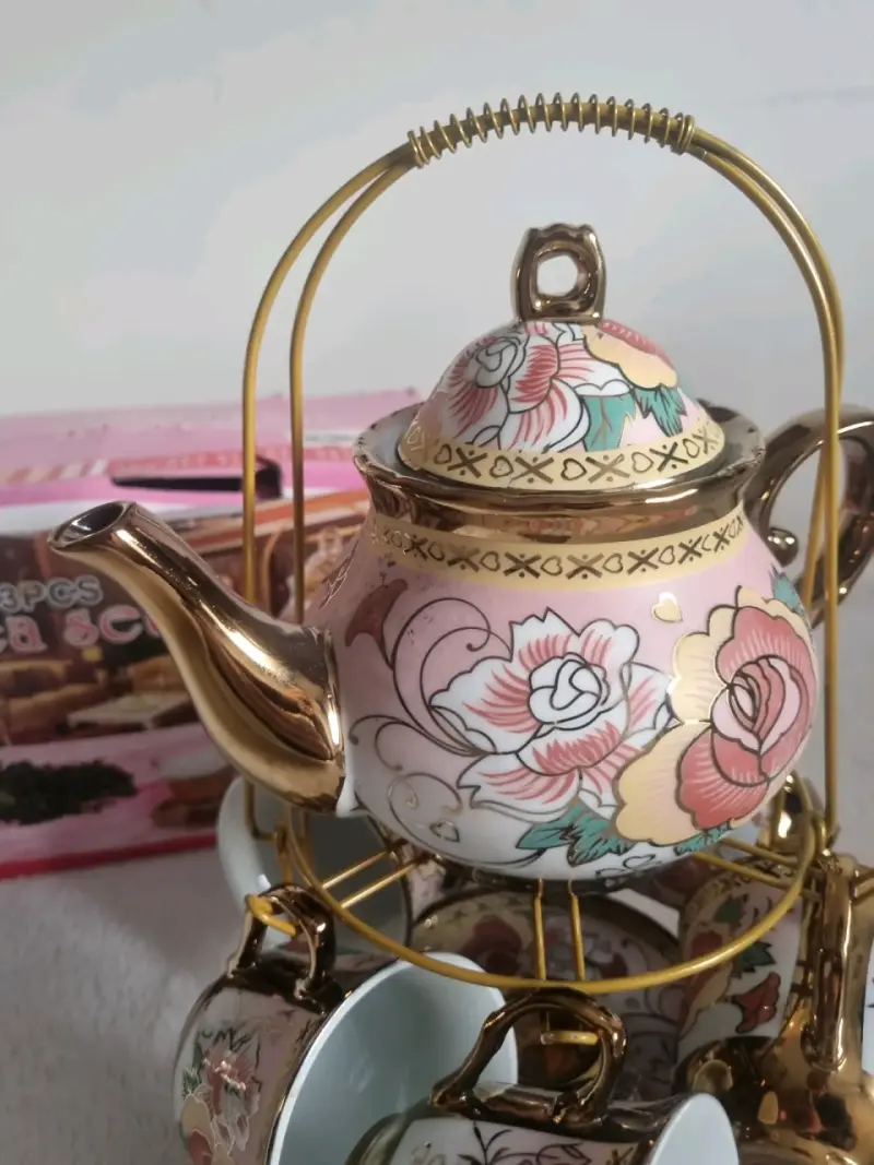 Juego de té floral de 13 piezas - 5