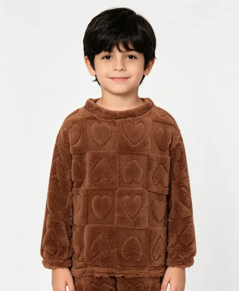 Pijama marrón para niños talla 6 - 2