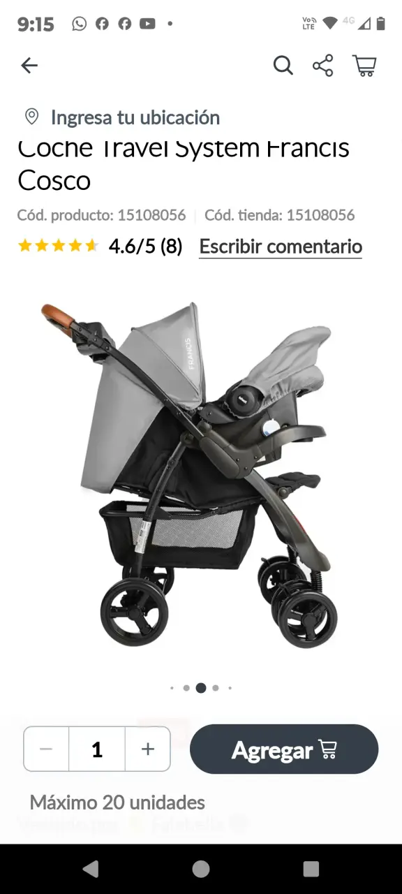 Coche Travel System Francis Cosco - 2