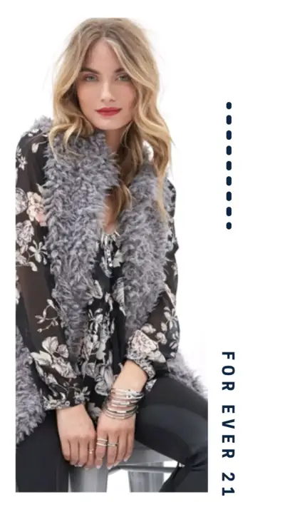 Chaleco gris peludo Forever 21 - miniatura 1
