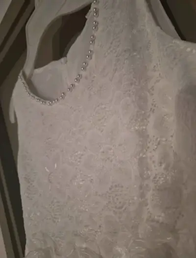 Vestido de niña blanco elegante - miniatura 4