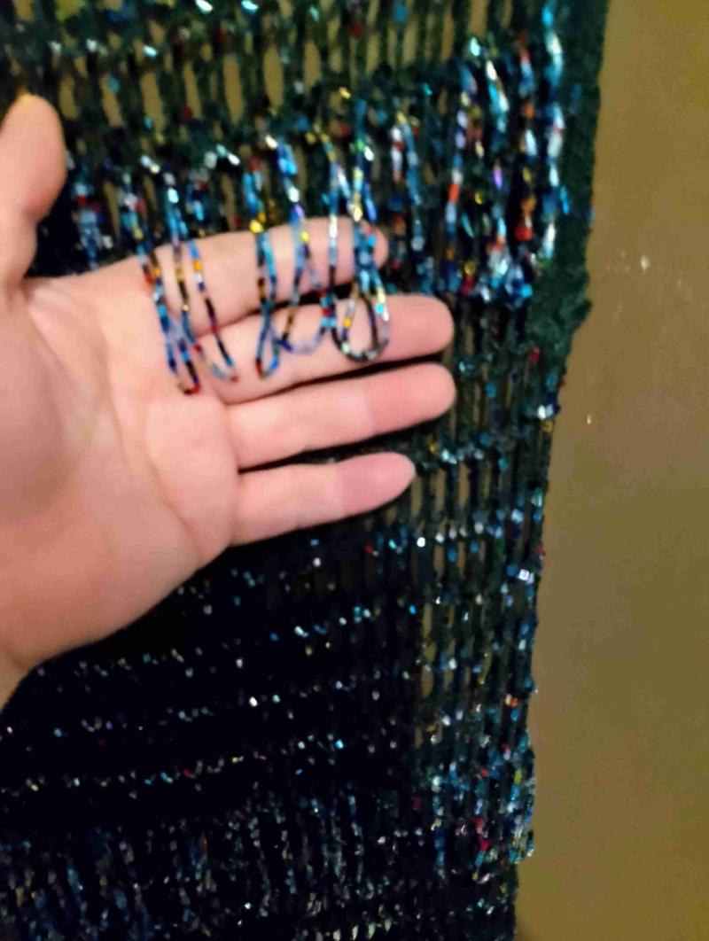 Vestido de fiesta bordado en mostacillas. - 3