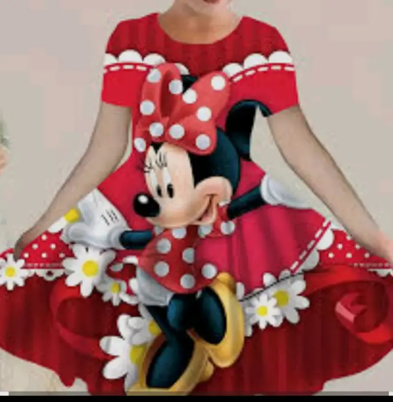Vestido infantil Minnie Mouse rojo talla 10-12 - 5