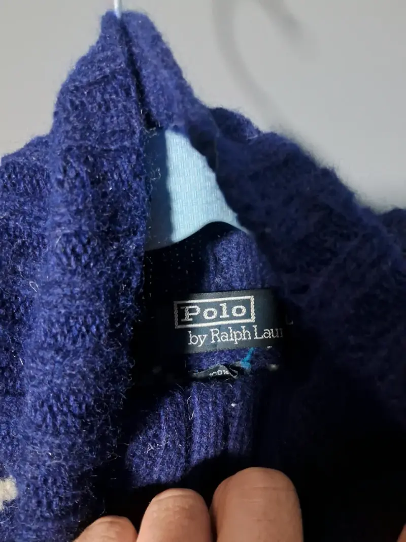 Suéter  Polo Ralph Lauten azul con diseño de esquí - 3