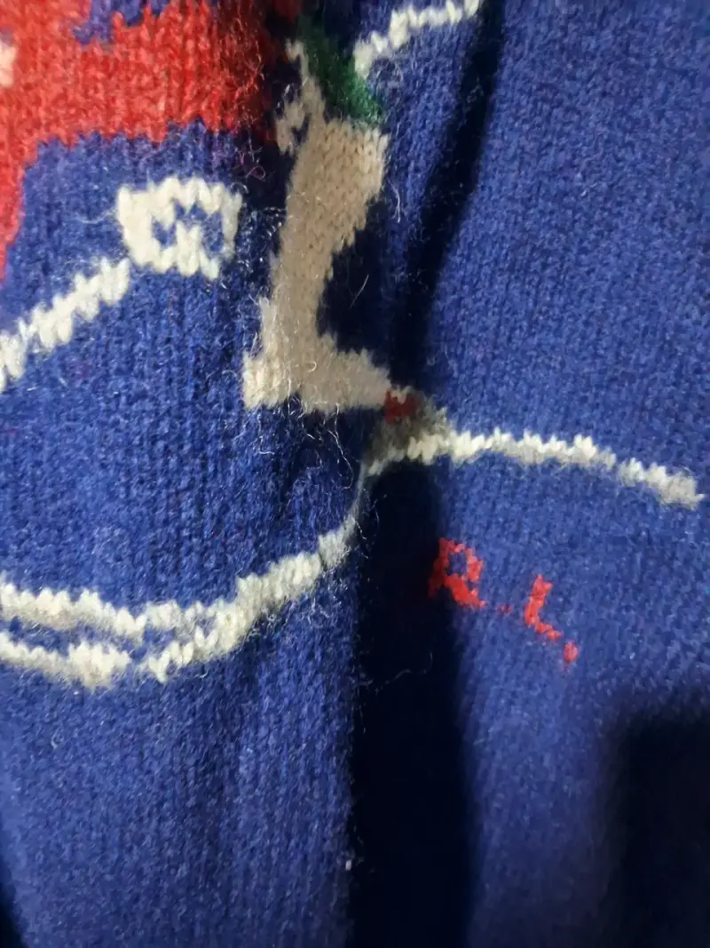 Suéter  Polo Ralph Lauten azul con diseño de esquí - 4