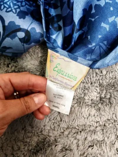 Camisón azul de encaje floral - miniatura 6