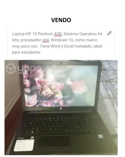 Laptop HP 15 Pentium 4GB - miniatura 1