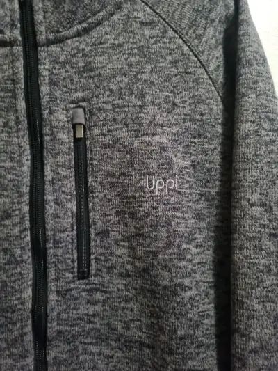 Chaqueta polar gris con cierre - miniatura 2