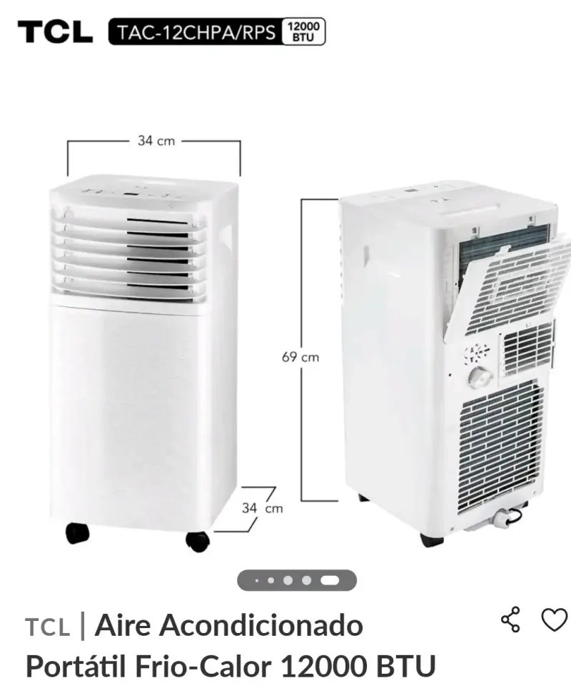 Aire acondicionado portátil TCL 12000 BTU - 1