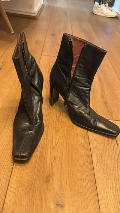 Botines de cuero marrón - miniatura 5
