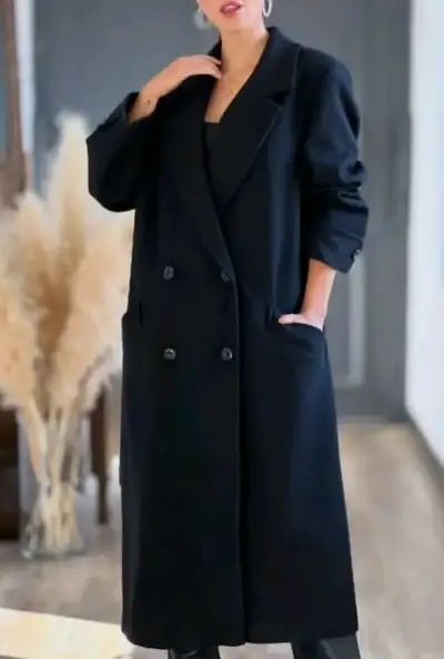 Abrigo negro elegante - miniatura 2