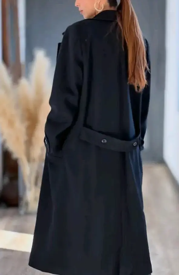 Abrigo negro elegante - 3