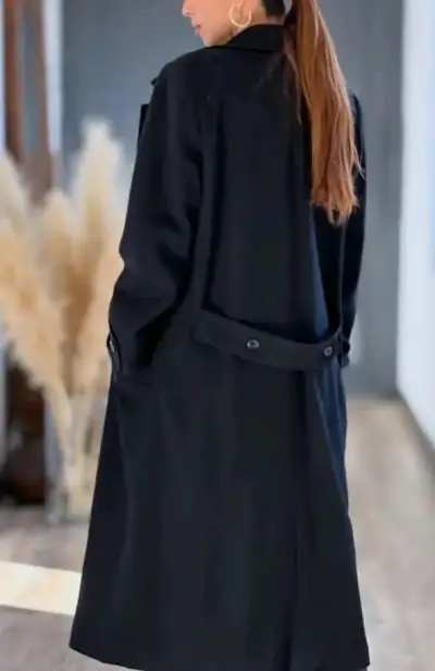 Abrigo negro elegante - miniatura 3