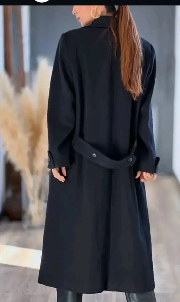 Abrigo negro elegante - 5