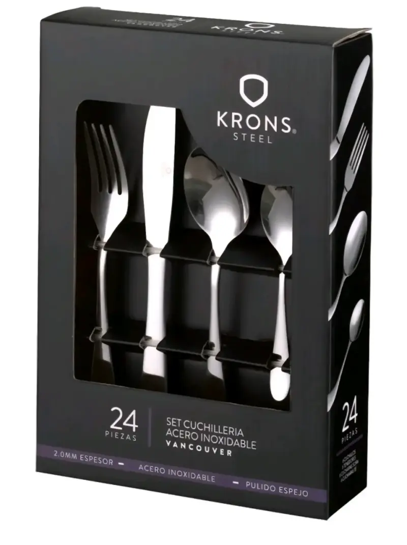 Set Cubiertos 24 Piezas Acero Inox Vancouver Krons - 1