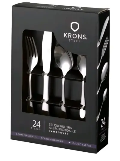 Set Cubiertos 24 Piezas Acero Inox Vancouver Krons - miniatura 1