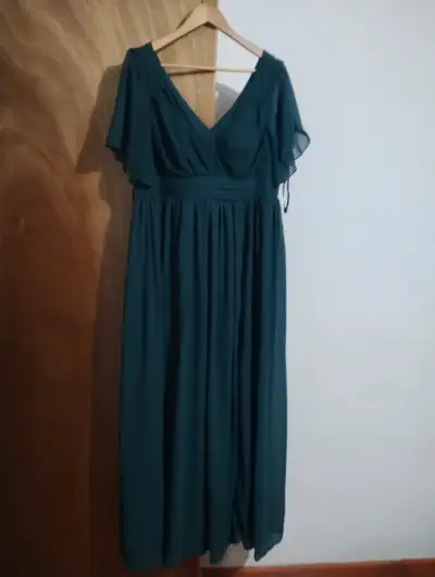 Vestido largo verde elegante - miniatura 1