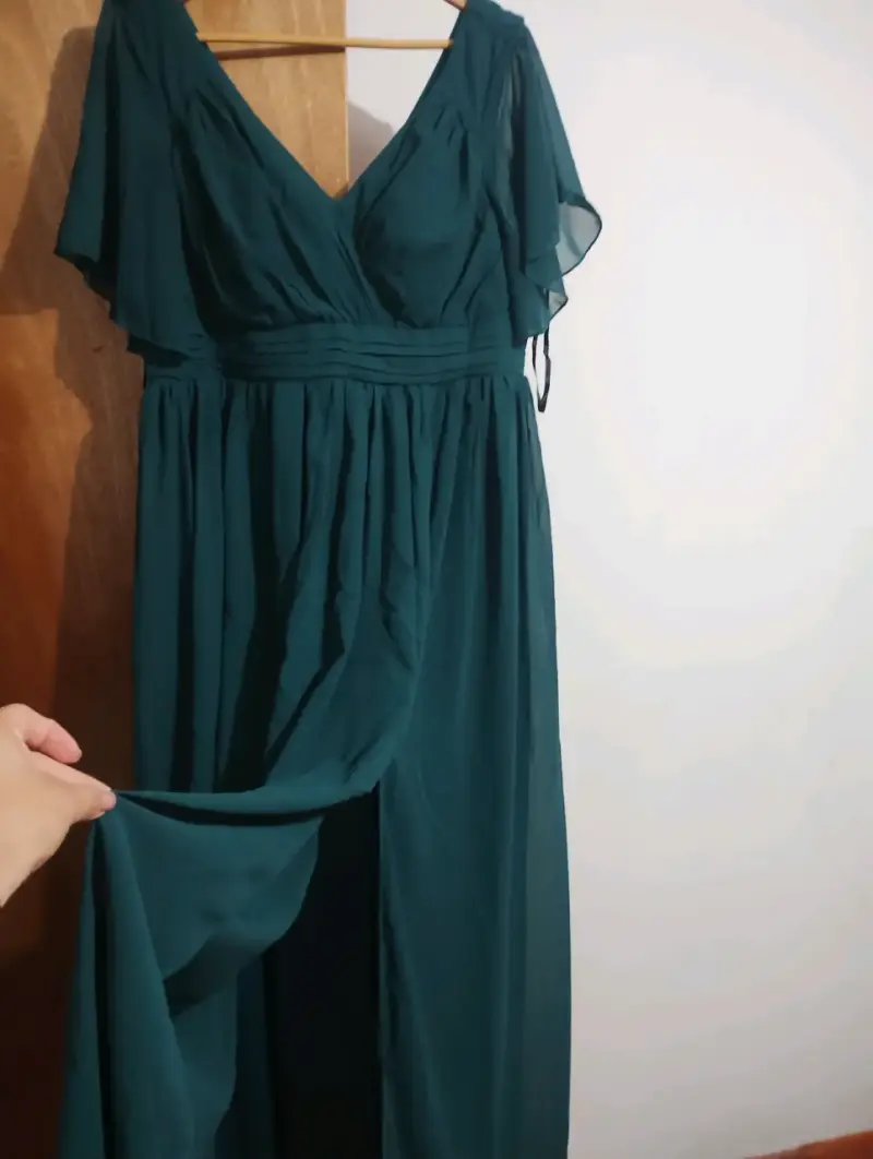 Vestido largo verde elegante - 2