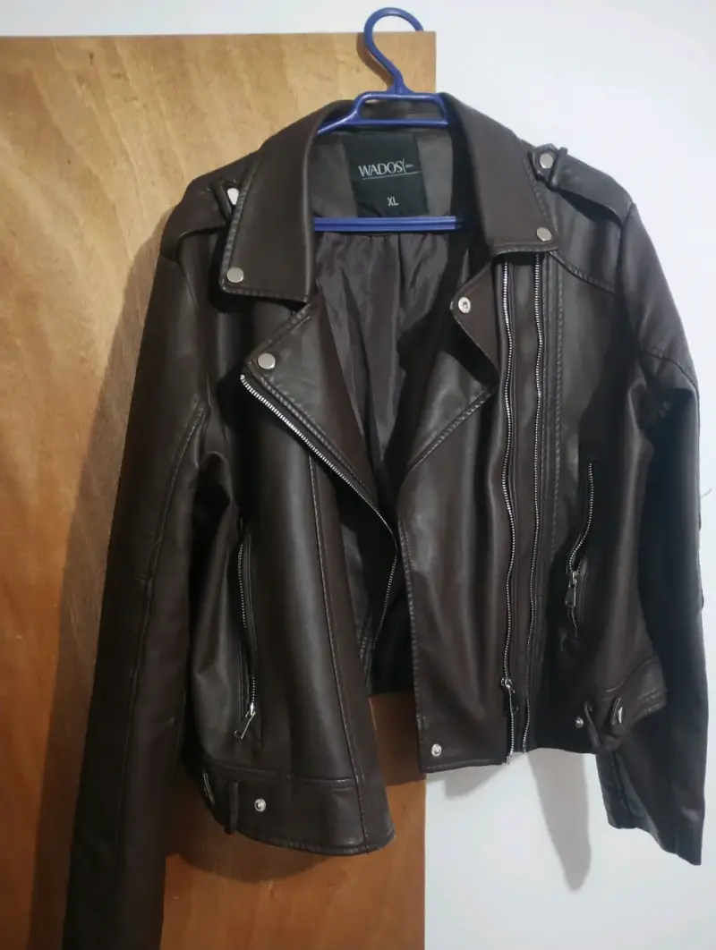 Chaqueta de cuero marrón XL - 1