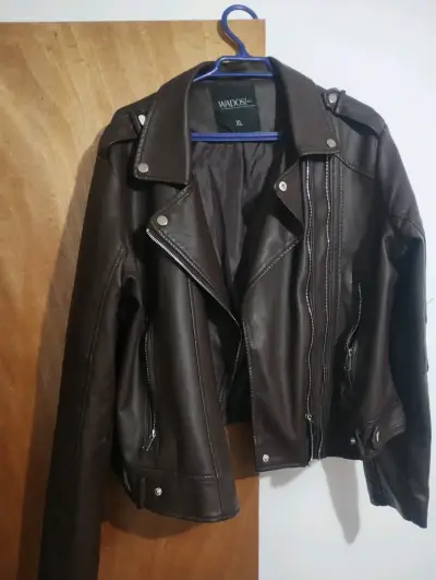 Chaqueta de cuero marrón XL - miniatura 1