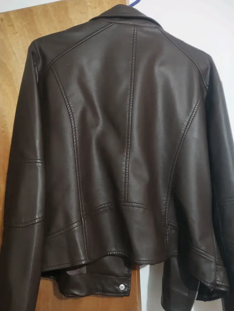 Chaqueta de cuero marrón XL - 2