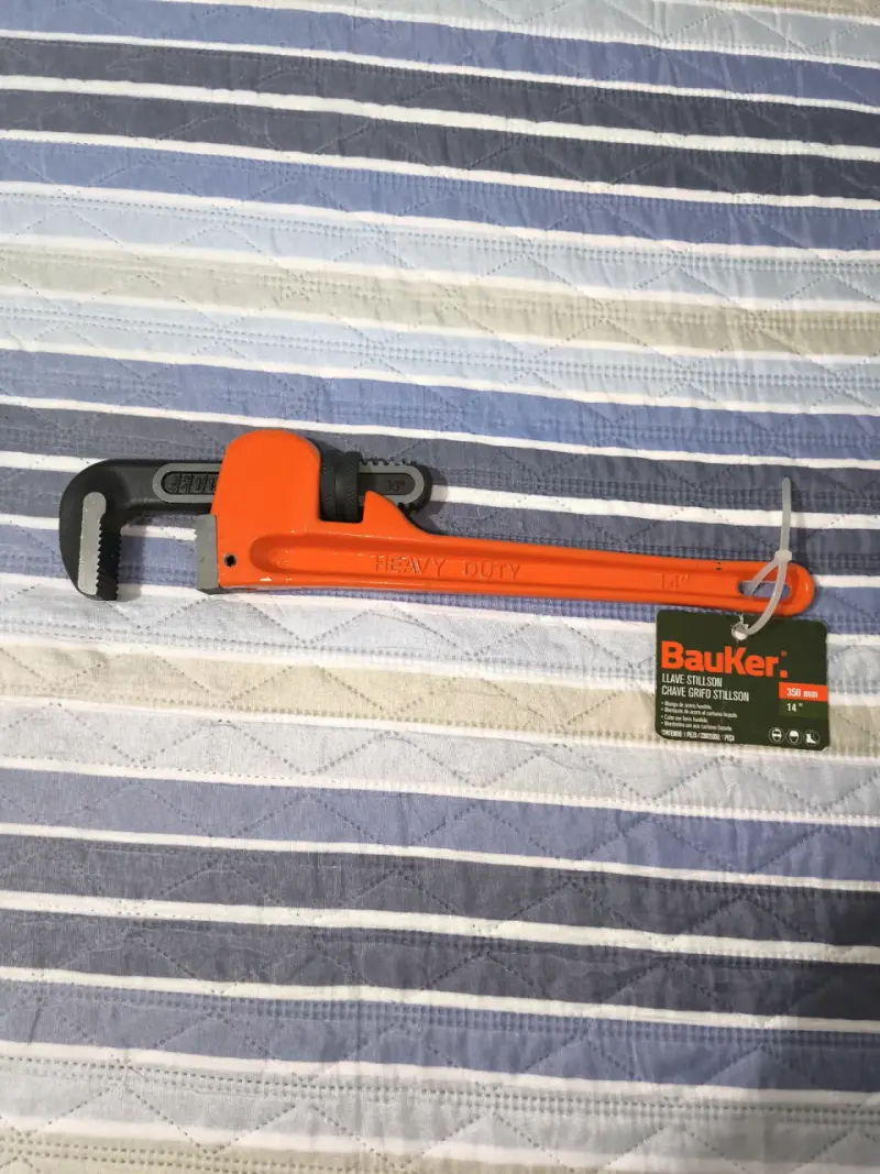 🟧🟠🔧🛠️Llave Stillson Bauker 14" (350 mm) Heavy Duty - 2
