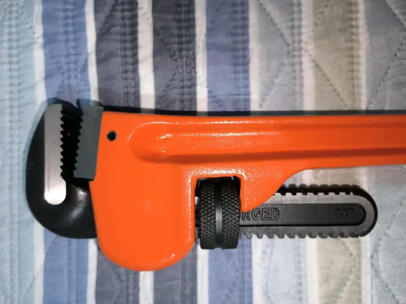 🟧🟠🔧🛠️Llave Stillson Bauker 14" (350 mm) Heavy Duty - 5
