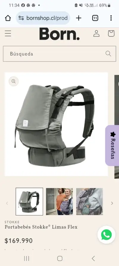 Portabebés Stokke Limas Flex gris - miniatura 1