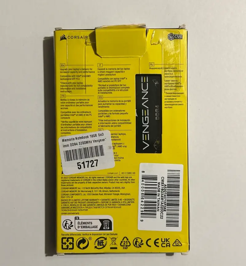 Memoria RAM Corsair DDR4 16GB - 2