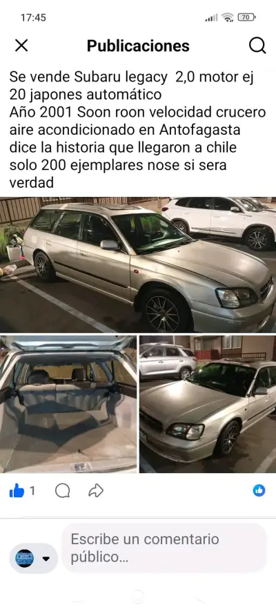 Subaru Legacy 2001 automático - miniatura 1