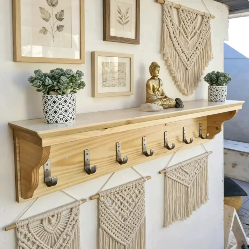 Repisero de madera blanco - 2
