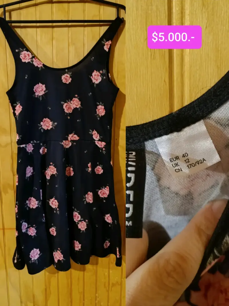 Vestido negro floral