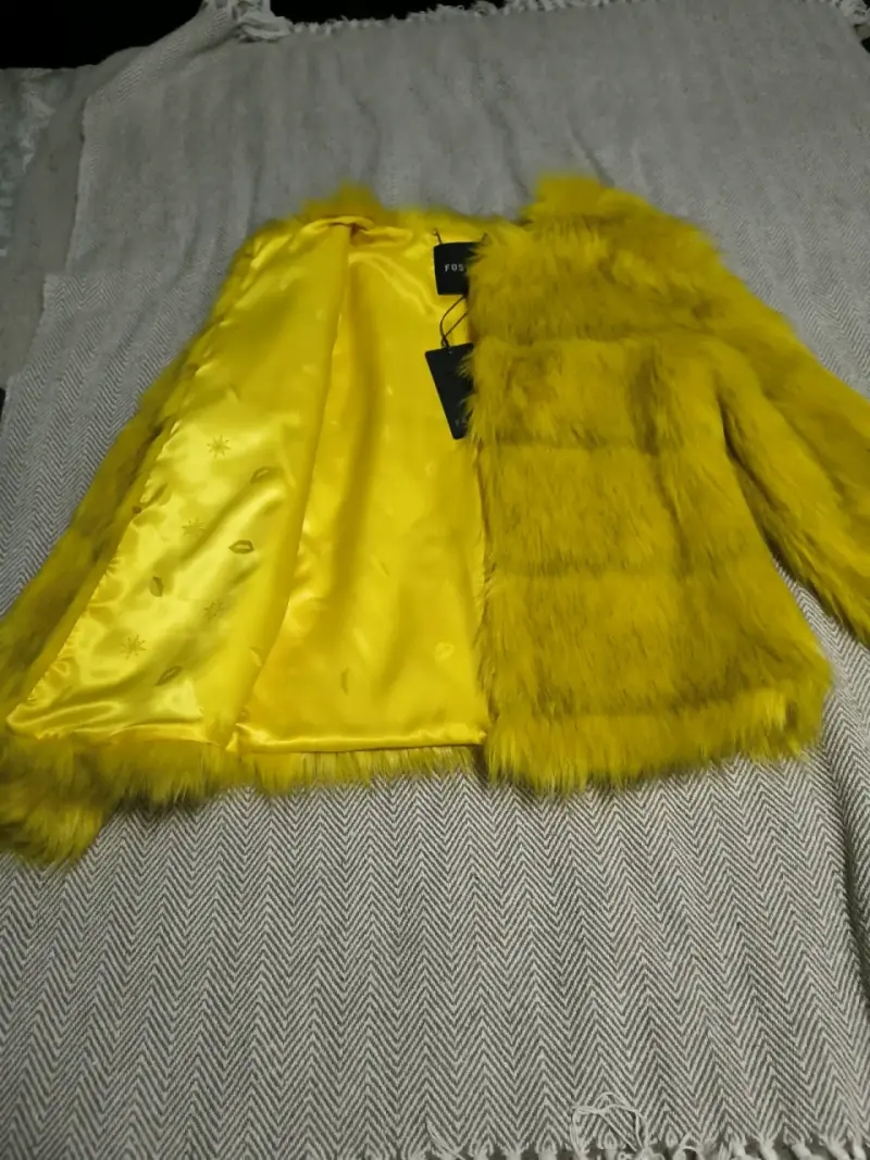 Chaqueta de piel sintética amarilla - 2