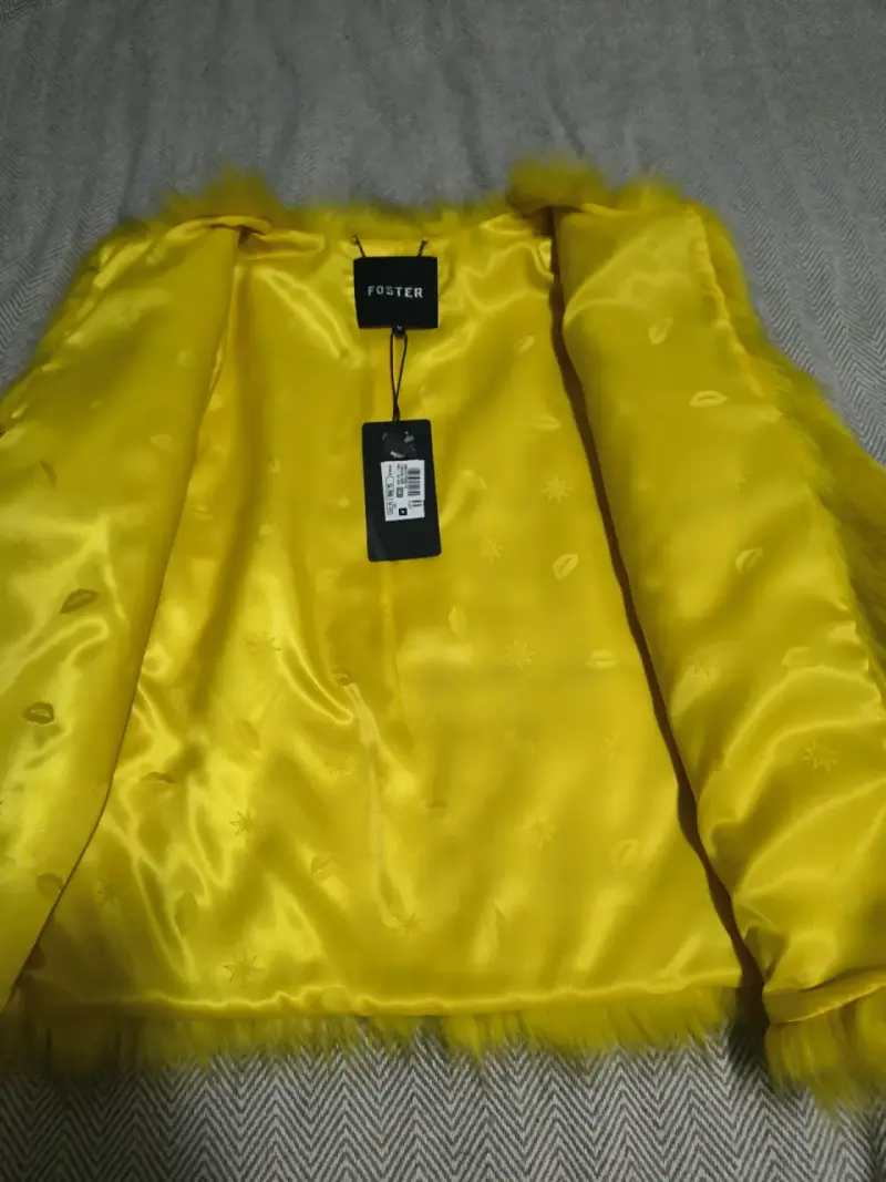 Chaqueta de piel sintética amarilla - 3